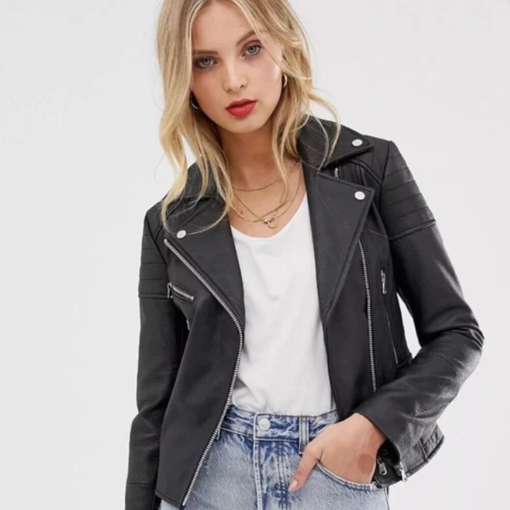 NWT Barney's real leather jacket Clara Size 16 - Picture 2 of 8